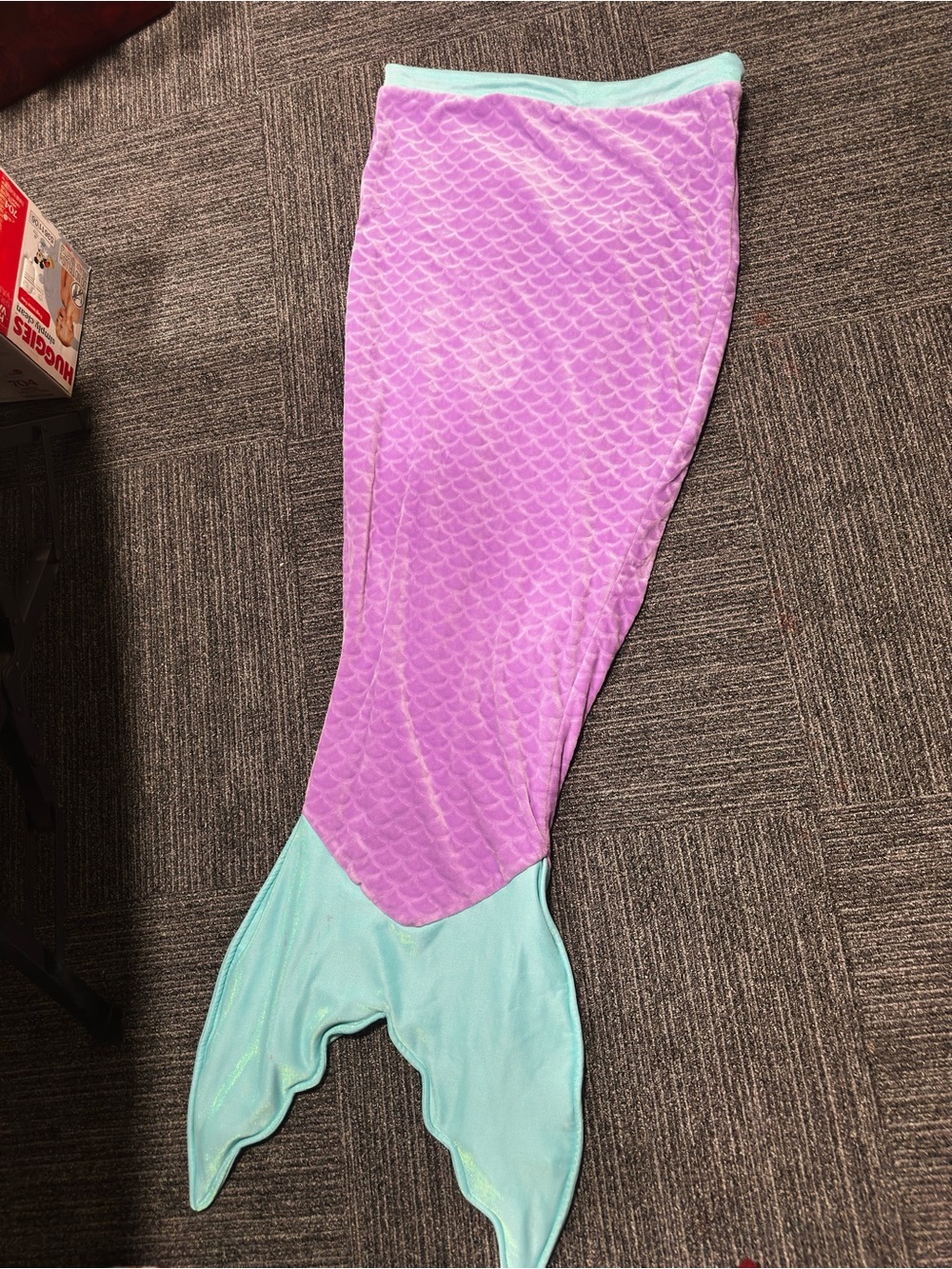 Mermaid Tail Blanket in Pink with Aqua Fin